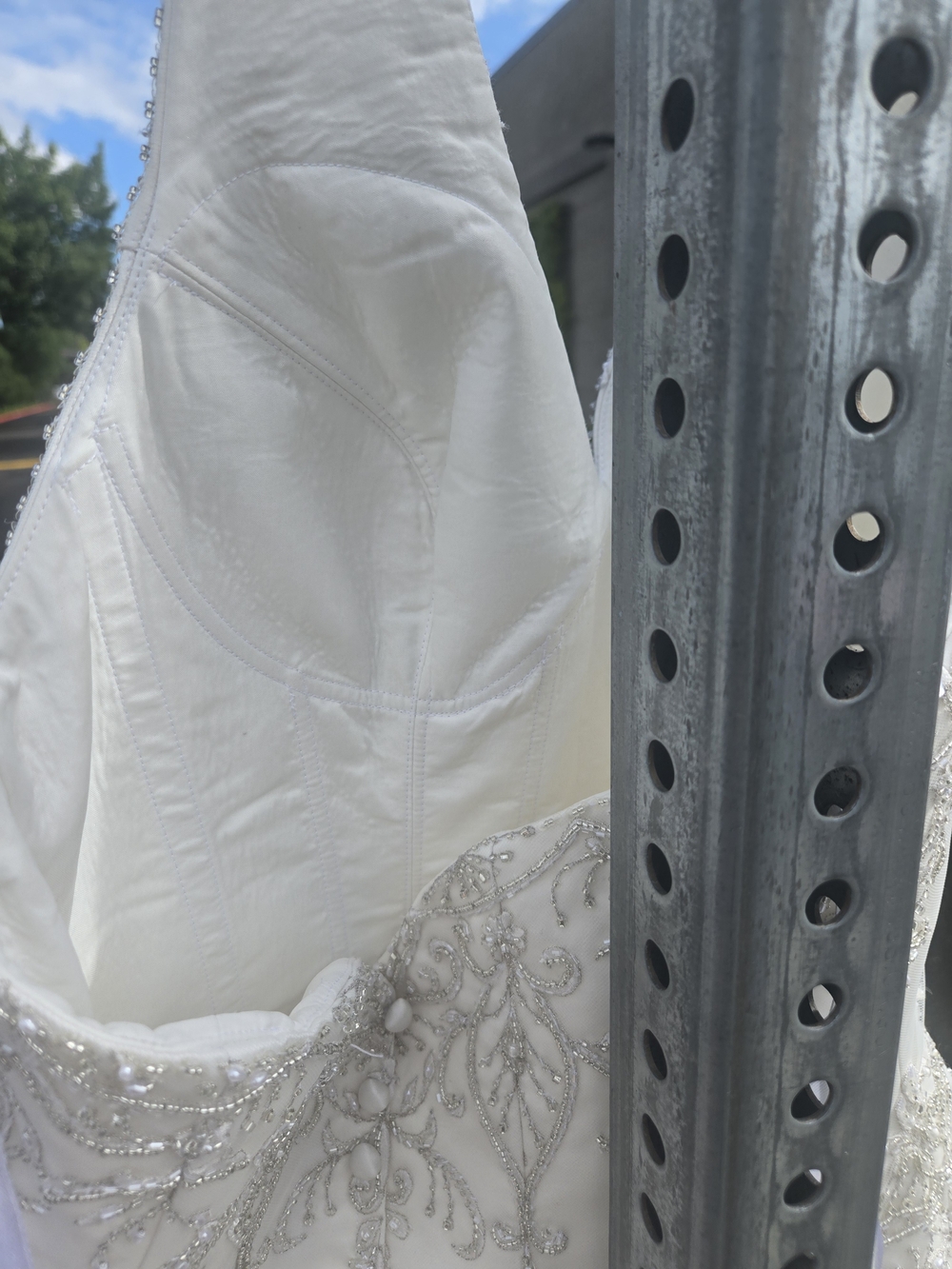 Allure Bridal Halter Top Elegant White Wedding Dress with Beaded Bodice - Picture 5 of 11